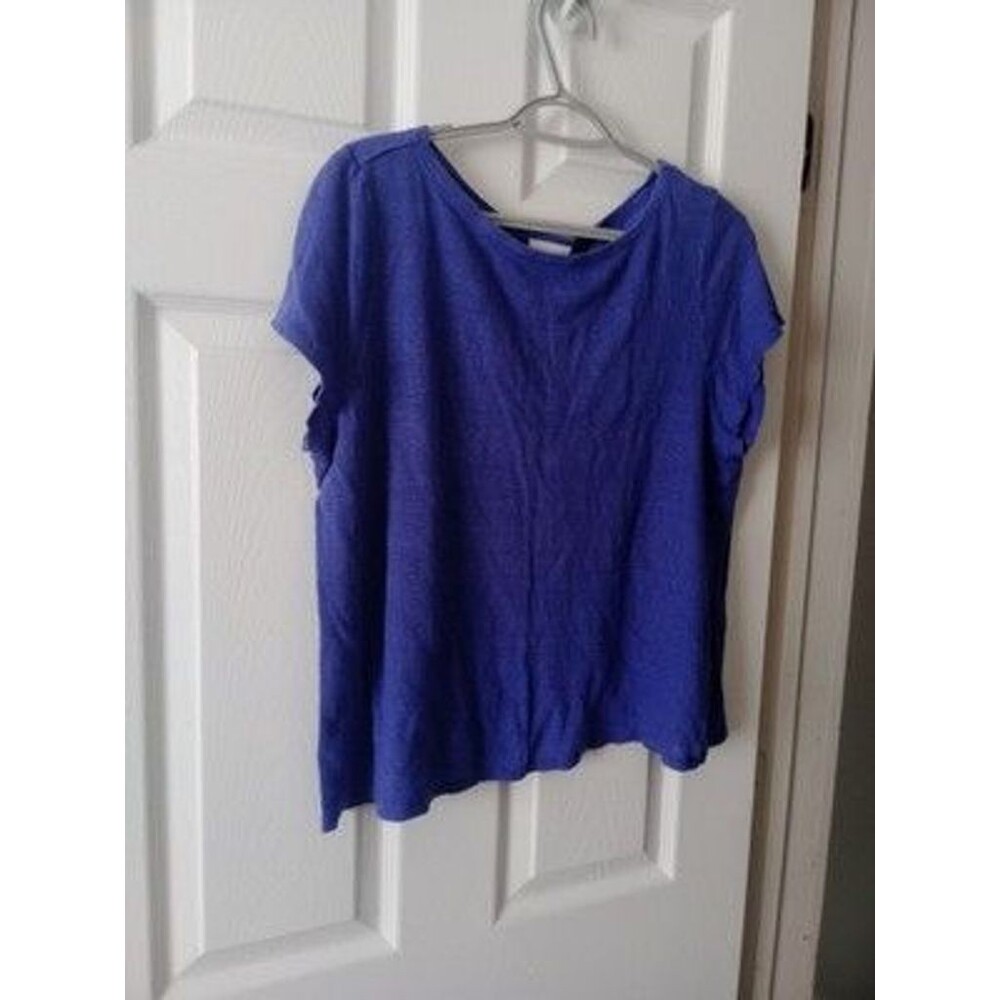 J Jill Love Linen Size Large  100% Linen Short Sleeve Blouse